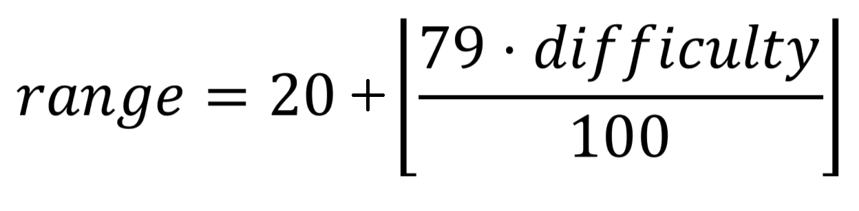 Range formula